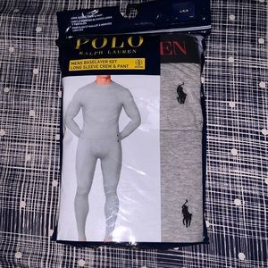 Men's Large Brand New Polo Ralph Lauren Baselayer Long sleeve set in Gray